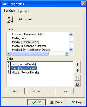 Change sort order